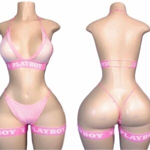 NWOT Sexy Skimpy Playboy Bikini 4pc Stripper Costume Lingerie Fantasy Outfit
